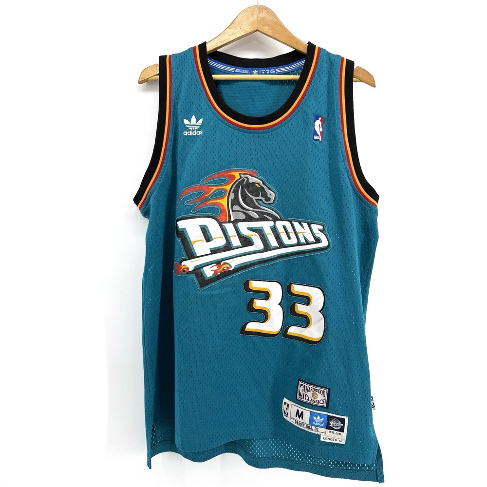 Adidas Basketball Jersey Mens Medium Pre-Owned Jersey Teal Grant Hill 33 Pistons